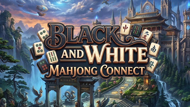 Black and White Mahjong Connect game